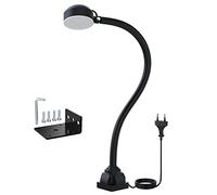 Lampada a LED per tornio, 110 V-220 V, 10 W, 1200 lumen, attacco della piastra di base, flessibile, impermeabile, braccio a collo di cigno per banco da lavoro CNC, macchina da cucire