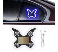 Lampada a LED per veicoli, luce al neon a forma di farfalla a energia solare ricaricabile, con 6 modalità, per donne, uomini, veicoli, feste, camere, camion, moto, Por