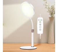 Lampada a Luce Diurna 10000 Lux Per Terapia Della Luce, UV-Free Con 3 Temperature di Colore, 9 Luminosità e Collo D'Oca a 360° - Per Ufficio/Casa/Lettura