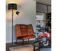 Lampada a Luce Indiretta di Lettura Piantana LED Piantana Velluto Oro H 162 CM [EEK: F]