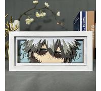Lampada a Luce Notturna 3D Anime Art Paper Carving Box - Lampada da Tavolo Papercut Cornice Luminosa My Hero Academia - Figura Decorativa per Scrivania e Stanza