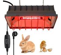 Lampada a luce rossa per pulcini, 175 W, lampada termica per polli, lampada riscaldante pollaio, piastra riscaldante, riscaldatore, lampada termostatica automatica a infrarossi per polli, anatre