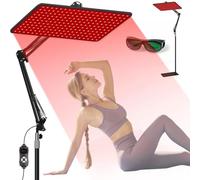 Lampada a luce rossa per tutto il corpo e il viso, lampada a stelo, lampada a infrarossi con 660 nm, 850 nm e 940 nm, 3 modalità, 5 livelli di luminosità e timer da 10/20/30 minuti, con supporto