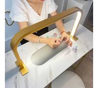 Lampada a Mezzaluna Grande da 45W per Onicotecniche - Lampada LED Dimmerabile per Manicure, 3 Modalità di Colore - Lampada da Tavolo per Nail Art Tatuaggi Estetica Lettura Saloni(Gold)