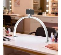 Lampada a mezzaluna per unghie, 3000 - 6000 K, luce diurna, regolabile a 360°, lampada cosmetica pieghevole, 74 cm, lampada a LED, lampada da tavolo per bellezza ciglia