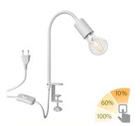 ledscom.de Luce a morsetto E27 LELE con collo d'oca, bianco in 27 LED a 3 livelli dimmerabile bianco caldo 6,96W 963lm