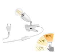 ledscom.de Lampada a morsetto E27 LIK, bianco in 27 Lampada LED 963lm bianco caldo, dimmerabile in 3 fasi senza dimmer con interruttore