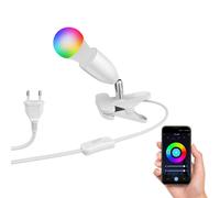 ledscom.de Lampada a pinza E27 LIK, bianca incl. Smart Home RGBW LED, 892lm
