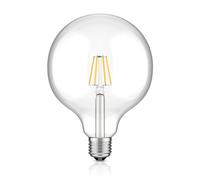 Lampada a morsetto E27 LIK nera incl. lampada a filamento E27 G125 7,123W bianco
