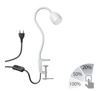 Lampada a morsetto GU10 KLUK con collo d'oca bianco incl. GU10 3-step [EEK: F]