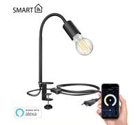 Lampada a morsetto LELE con collo d'oca nero + lampada LED E27 1005lm Smart Home