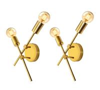Lampada a Muro Industriale 2 Pezzi Applique Interno Vintage Con 2 Luci E27 Lampa