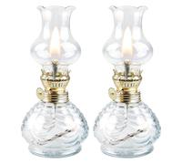 Lampada a Olio, 2 Lanterne a Petrolio in Vetro, Retro Nostalgia Trasparente, Luminosità Regolabile per Soggiorno, Sala da Pranzo