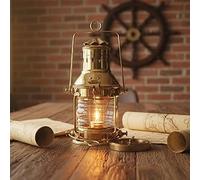 Lampada a olio decorativa in ottone Leeds Burton Maritime 25,4 cm