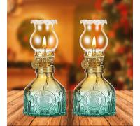 Lampada A Olio Di Vetro,2 Pezzi Lampada A Olio Per Interni,Lanterna Ad Olio In Vetro,Lampada A Olio Decorativa Antivento Per Soggiorno,Sala Da Pranzo,Decorazione Decorativa