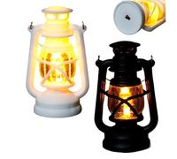 Lampada a olio in miniatura per casa delle bambole da 2 pezzi, luci a batteria retrò luminose per l'arredamento della casa delle bambole