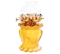 lampada a olio, Lampada a olio Buddha di loto Lampada a cherosene in vetro vintage con stoppino Lampada al burro retrò chic for uso interno Illuminazione domestica for esterni Luce di emergenza