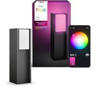 Lampada a paletto a basso profilo - PHILIPS HUE - Turaco - Grigio antracite - IP44 - Luce bianca e colorata - 1100 lumen