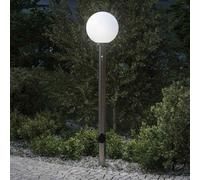 Lampada a paletto con sensore e presa 120 cm Acciaio Inox IP44