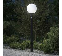 vidaXL Lampada a paletto con sensore e presa 120 cm Nera IP44