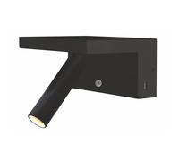 Beneito Faure Beam 5 W 220 V 40° 2.700 K LED dimmerabile, lampada da comodino, lampada da lettura con stazione di ricarica USB (nero)