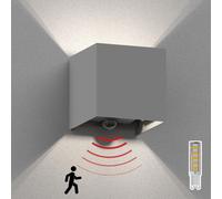 Lampada a parete CUBEL rilevatore di movimento per esterni grigio IP65 Up