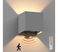 Lampada a parete CUBEL rilevatore di movimento per esterni grigio IP65 Up