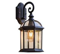 Lampada a parete E27 Vintage Nera Vintage Outdoor impermeabile in vetro Murate Lande a parete retrò esterno in alluminio Sconcetto da parete Porta giardino porta casa decorativa lampade a parete