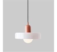 Lampada a parete Glass Light Shade Light Round Hanging Lamp Affermazione Macaron Accensione Sotto tavolo da pranzo Tavolo da pranzo Aiugio E27 Luci a soffitto a sospensione per Island Cafe Bar Dia-35