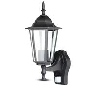 LAMPADA A PARETE LANTERNA ATTACCO E27 UP NERA CON SENSORE MOVIMENTO VT-751-LED7070 V-TAC
