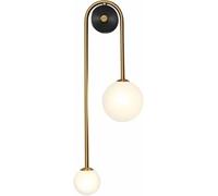 Lampada a parete Mid Century Wall Scoe 1 illuminazione in oro in ottone spazzolato a monte a parete Lampade doppia vetro accanto alla lampada a parete soggiorno camera da letto a soppalco luci a