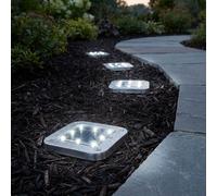 Lampada a Spiedo Esterni Solare da Pavimento Chiodi Acciaio Inox LED 4er Set