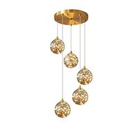 Lampada a Pendente Gypsophila Creativa Moderna Moderna Tutto Il lampadario del lampadario in Rame Disco Leggero 3/5 luci per la Sala da Pranzo, Illuminazione Desiderio di (Cinque Teste)