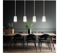 Lampada A Pendolo Per Tavolo Da Pranzo Bianco Cromo BigLight [EEK: Non valutato]