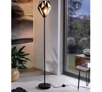 Lampada a piantana da terra luce E27 effetto diamante moderno 3d nero oro