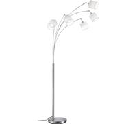 Lampada a Piantana Tommy ad Arco con 5 Paralumi Bianchi Base in Metallo h200cm