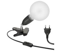 Lampada a pinza E27 LIK nera incl. lampadina E27 845lm bianco caldo [EEK: D]