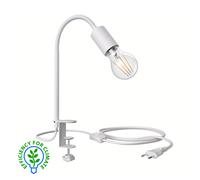 ledscom.de Lampada a pinza LELE con collo d'oca, bianca, incl. lampada E27 i efficienza energetica A (bianco caldo, 4W, 848lm)