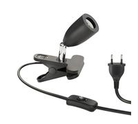 ledscom.de Luce a morsetto LIK, interruttore, nero opaco, 1x E27 max. 60W, luce a morsetto, luce da scrivania, fissaggio in gomma, senza graffi, illuminazione d'accento, spot flessibile, senza