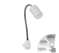 Lampada a presa GU10 WAIKA interruttore a collo d'oca bianco incl. GU10 LED a 3 [EEK: F]