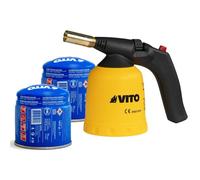 Lampada a saldare Vito accensione piezo Cover ABS chiavistello di sicurezza Impugnatura Ergonomica + 2 cartucce 190 gr butano
