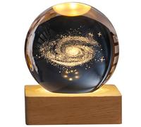 Lampada a sfera 3D LAMPAGGIO Crystal Luce notturna a sfera di cristallo con base leggera a LED colorata, lampada a sfera galassia, luce a sfera a led per arredamento per la camera da letto, regali d