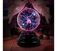 Lampada a sfera al plasma, lampada a sfera magica, globo elettrico sensibile al tocco con effetti di fulmini, sfera energetica plug-in per feste, decorazione della stanza, apprendimento STEM, sfera di