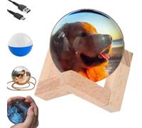 Lampada a sfera di memoria, sfera di memoria da 6,9 cm, video e foto caricabili personalizzati, sfera di cristallo video 3D, regalo personalizzato per anniversario, compleanno, matrimonio, sfera