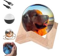 Lampada a sfera di memoria, sfera di memoria da 6,9 cm, video e foto caricabili personalizzati, sfera di cristallo video 3D, regalo personalizzato per anniversario, compleanno, matrimonio, sfera