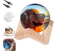 Lampada a sfera di memoria, sfera di memoria da 6,9 cm, video e foto caricabili personalizzati, sfera di cristallo video 3D, regalo personalizzato per anniversario, compleanno, matrimonio, sfera