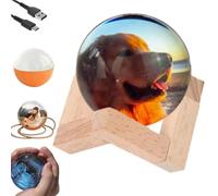 Lampada a sfera di memoria, sfera di memoria da 6,9 cm, video e foto caricabili personalizzati, sfera di cristallo video 3D, regalo personalizzato per anniversario, compleanno, matrimonio, sfera