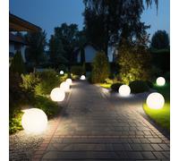 Luce per Esterni Solare Sferica LED Chiodi Bianco Giardino Cortile Lampione 9x