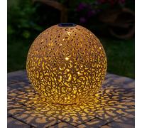 Lampada A Sfera Solare LED In Rame Decorativa Per Giardino Con Picchetto [EEK: Non valutato]