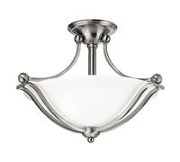 Lampada a Soffitto 2 Luci Kalf In Acciaio Bianco A Bracci E Sfere In Vetro Opalino E Oro
